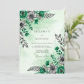 Invitation Mariage Enchanté de la Forêt de Verdure Émeraude (Debout devant)