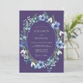 Invitation Mariage Enchanté de l'Hiver Violet (Debout devant)