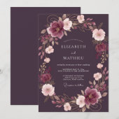 Invitation Mariage Enchanté de Soirée au Plum (Devant / Derrière)