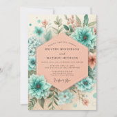 Invitation Mariage Enchanté de Teal Botanique (Devant)