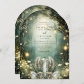 Invitation Mariage Enchanted Crystal Forest Arch (Devant / Derrière)