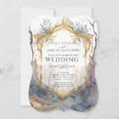 Invitation Mariage Enchanted Forest Gold Frame (Devant)