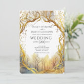 Invitation Mariage Enchanted Forest Gold Portal (Debout devant)