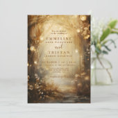 Invitation Mariage Enchanted Golden Forest (Debout devant)