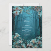 Invitation Mariage Enchanted Twilight Forest Gold Frame (Devant)