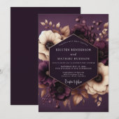Invitation Mariage Enchantement Botanique aux Prunes (Devant / Derrière)