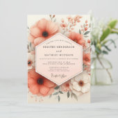 Invitation Mariage Enchantement Fleur de Corail (Debout devant)