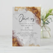 Invitation MARIAGE | Encre alcoolique ambre fluide étain (Debout devant)