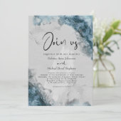 Invitation MARIAGE | Encre d'alcool gris pierre bleu foncé (Debout devant)