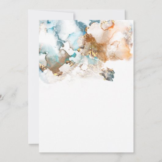 Invitation Mariage | Encre d'alcool marbré Abstraite (Dos)