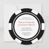Invitation Mariage Engagement Party Black White Poker Chip (Dos)