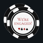 Invitation Mariage Engagement Party Black White Poker Chip<br><div class="desc">Éblouissez vos amis et votre famille en leur envoyant ces invitations de fiançailles mariages de style puces de poker noir et blanc. Ils attendent avec impatience de se joindre à vous à cette fête fiançailles inoubliable !</div>