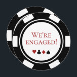 Invitation Mariage Engagement Party Black White Poker Chip<br><div class="desc">Éblouissez vos amis et votre famille en leur envoyant ces invitations de fiançailles mariages de style puces de poker noir et blanc. Ils attendent avec impatience de se joindre à vous à cette fête fiançailles inoubliable !</div>