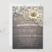 Invitation Mariage Engagement Party dentelle Tournesol Lumièr (Devant)