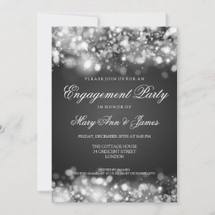 Invitation Mariage Engagement Party Feux d'éclat Argent