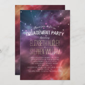 Invitation Mariage Engagement Party Galaxy Star Constellation (Devant / Derrière)