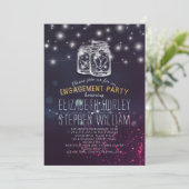 Invitation Mariage Engagement Party Mason Jar Lumières violet (Debout devant)