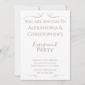 Invitation Mariage Engagement Party Minimal Coeurs Chic (Devant)