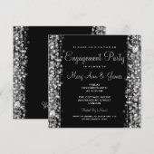 Invitation Mariage Engagement Party Sparkings Silver (Devant / Derrière)