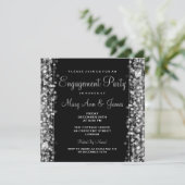Invitation Mariage Engagement Party Sparkings Silver (Debout devant)