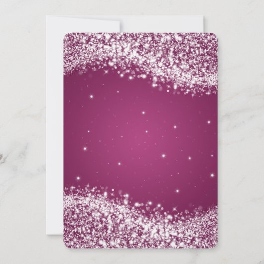 Invitation Mariage Engagement Party Sparkling Vague rose (Dos)