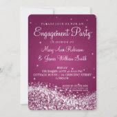 Invitation Mariage Engagement Party Sparkling Vague rose (Devant)