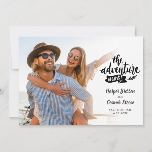 Invitation Mariage Enregistrer la date 2 Photo L'aventure com (Devant)