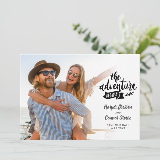 Invitation Mariage Enregistrer la date 2 Photo L'aventure com (Debout devant)