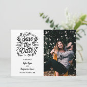 Invitation Mariage Enregistrer la date 2 Photo Typographie bo (Debout devant)