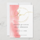 Invitation MARIAGE | Enregistrer la date Aquarelle du Rose de (Devant)