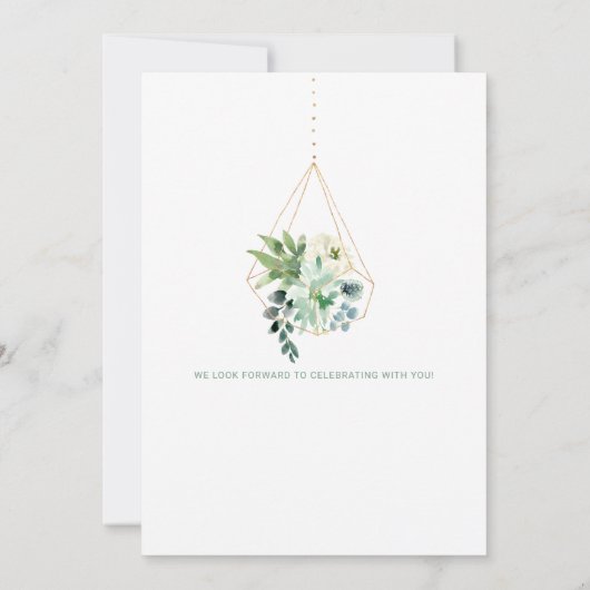 Invitation Mariage Enregistrer la date Aquarelle Succulent (Dos)