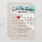 Invitation Mariage Enregistrer la date Calendrier sur Ocean S (Devant / Derrière)