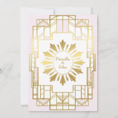 Invitation Mariage Enregistrer la date, Grand Gatsby, or blan (Dos)