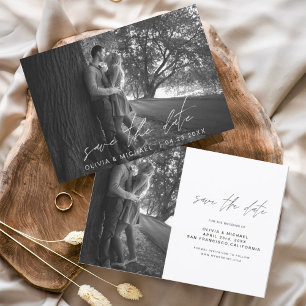 Invitation Mariage Enregistrer la date manuscrite photo minim