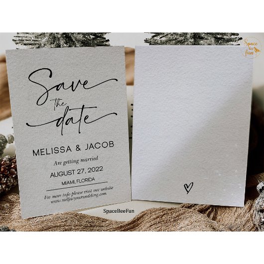 Invitation Mariage Enregistrer La Date Moderne Minimalisme Cl