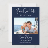 Invitation Mariage Enregistrer La Date Photo Marine Nautique (Devant)
