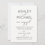 Invitation Mariage Enregistrer la date QR Code noir et blanc (Devant)