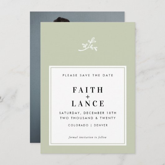 Invitation MARIAGE ENREGISTRER LA DATE simple mignon brindill (Devant / Derrière)