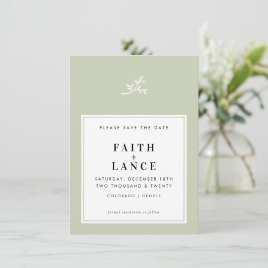 Invitation MARIAGE ENREGISTRER LA DATE simple mignon brindill (Debout devant)