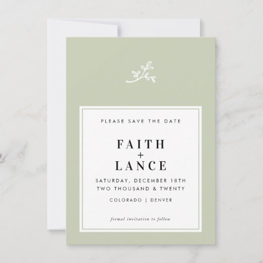 Invitation MARIAGE ENREGISTRER LA DATE simple mignon brindill (Devant)