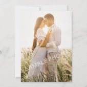Invitation Mariage Enregistrer La Date Simple QR Code & Photo (Dos)