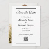 Invitation Mariage Enregistrer La Date Simple QR Code & Photo (Devant / Derrière)