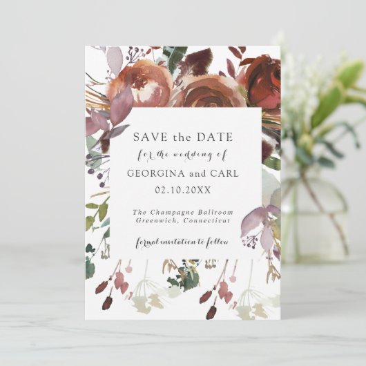 Invitation Mariage Enregistrer Les Dates | Butterum & Plum 01 (Debout devant)