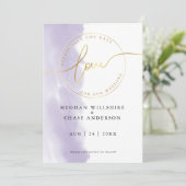 Invitation MARIAGE | Enregistrez la date Lilac Violet Aquarel (Debout devant)