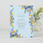 Invitation Mariage ensoleillé de printemps bleu clair (Debout devant)