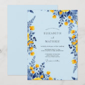 Invitation Mariage ensoleillé de printemps bleu clair (Devant / Derrière)