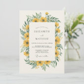 Invitation Mariage ensoleillé d'été jaune doré (Debout devant)