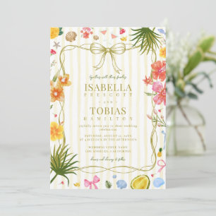 Invitation Mariage ensoleillé sur une île colorée