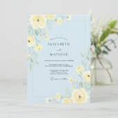 Invitation Mariage Envoûtant de Printemps Bleu Clair (Debout devant)