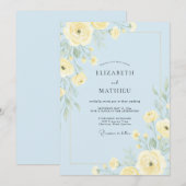 Invitation Mariage Envoûtant de Printemps Bleu Clair (Devant / Derrière)